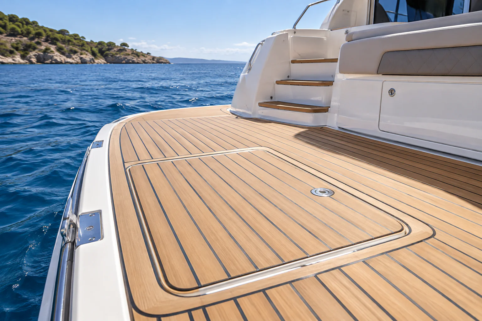 Modernes Bootsdeck mit passgenauem U-DEK Belag